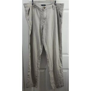 C & A Straight Fit Linen Beige Pants 40 X 32